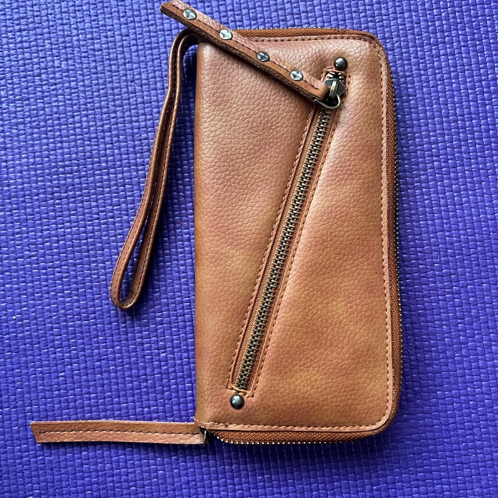 Free People Vegan Leather Wristlet Wallet